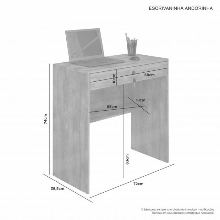 Escrivaninha Andorinha Café - JCM MOVELARIA - Imagem 3