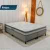 Box Queem Sued Cinza Nosso Sonho + Colchão Queen Orthosono One Ortopédico D33 158x198x55 - Anjos