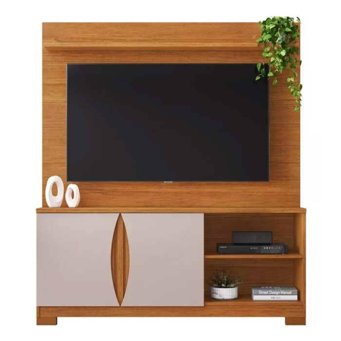 Home União Candian Cinamomo/Off Detalhe Ripado TV até 56 Polegadas Larg. 1.36m - JCM - Imagem 3