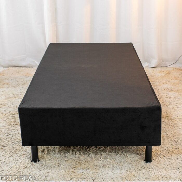Box Solt. Sued Preto + Colchão Solt. Soffie Lotus 88x188x12x49 D20 - Nosso Sonho - Imagem 4