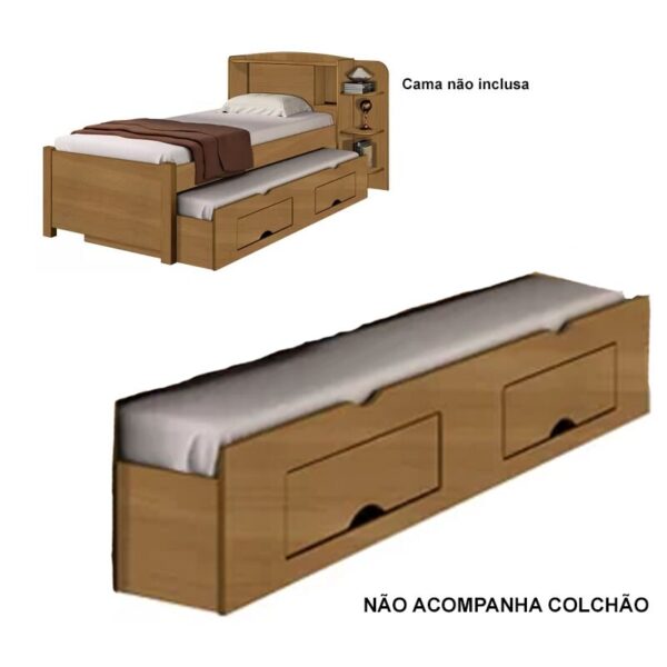 Cama Auxiliar Solteiro 2 Gavetas Cinamomo D Doro