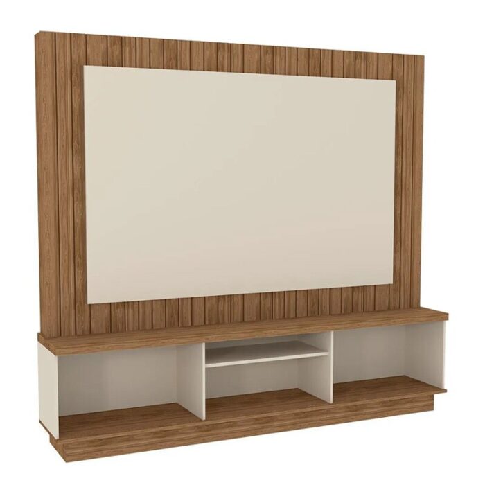 Home Santos + Painel Frisado Off-Amêndoa Larg. 2.01m - Mobler - Imagem 2