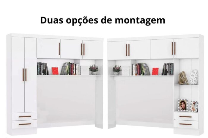 Modulado 4 Portas 2 Gavetas Branco S/Espelho Larg. 2.04m - Carioca - Imagem 5