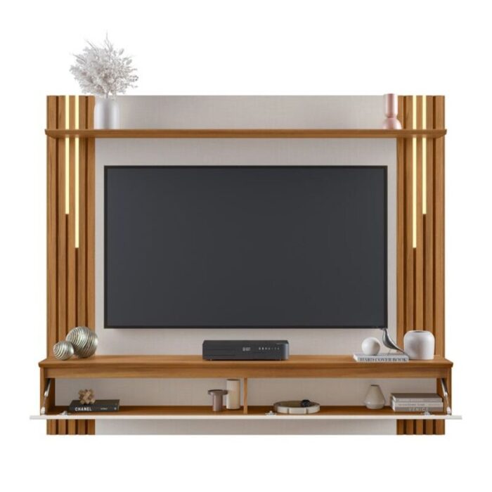 Painel NT 1345 Ripado TV até 65 Polegadas Larg. 1.80m Off/Freijó Notável - Imagem 2