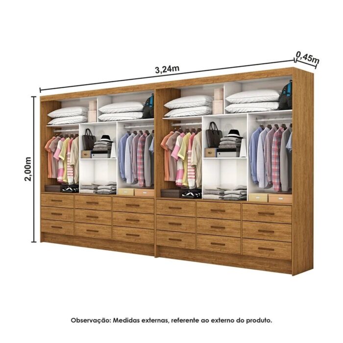 Closet Sevilha 1,62 m x 1,62 m Cinamono - CARIOCA MÓVEIS - Imagem 3