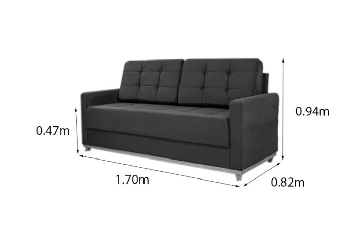 Sofá 3 lugares Living Áustria Veludo Azul A16 Larg. 1.70m - Imagem 7