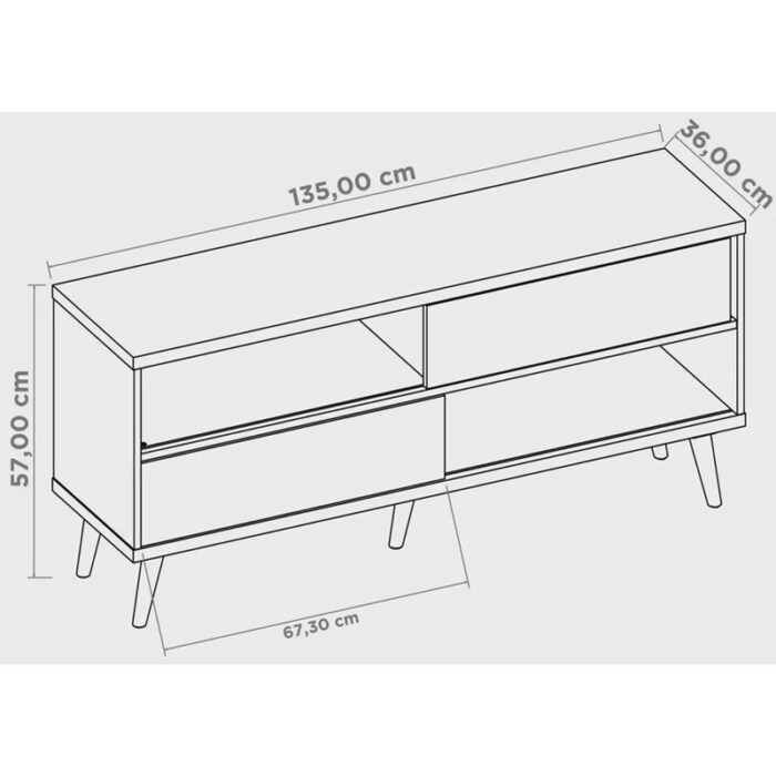 Rack Bancada NT 1180 Freijó/Off TV até 50 Polegadas Larg.1.35m - Notável - Imagem 5