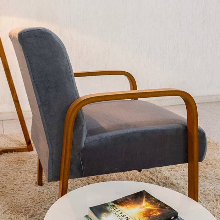 Poltrona Ayla Veludo Cinza 6012 - Imagem 5