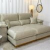 Sofá Retrátil Reclinável Magnum 2.30m Veludo Bege 818 - Molas Ensacadas