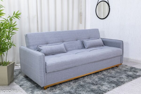 Sofá Cama Ipanema Baú larg. 2.05m Linho Cinza 2275