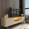 Rack Nobre Off/Naturale C/ Led 100% MDF TV até 70 Polegadas Larg. 2.10m - Gelius