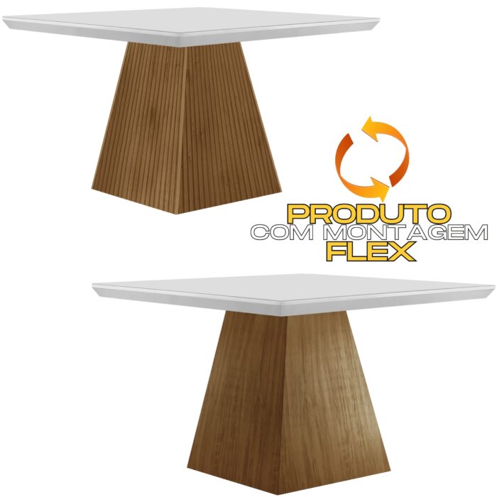Mesa Luna 90 Canto Copo Imbuia/Ripado/Off White – RUFATO - Imagem 2