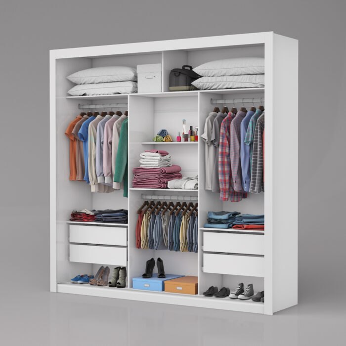 Guarda-Roupa 3 Portas Veneza/Clara/Berlim(Sem Espelho) 1,855 m Branco - CARIOCA MÓVEIS - Imagem 3