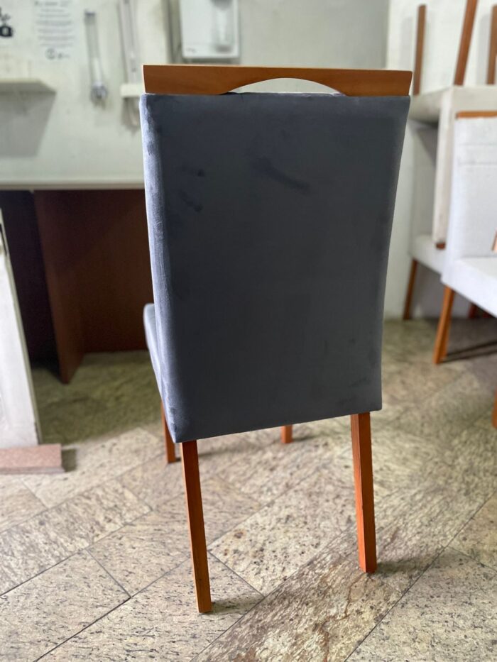Kit 2 Cadeiras Nicole Mel/Veludo Grafite – OURO DECOR - Imagem 4