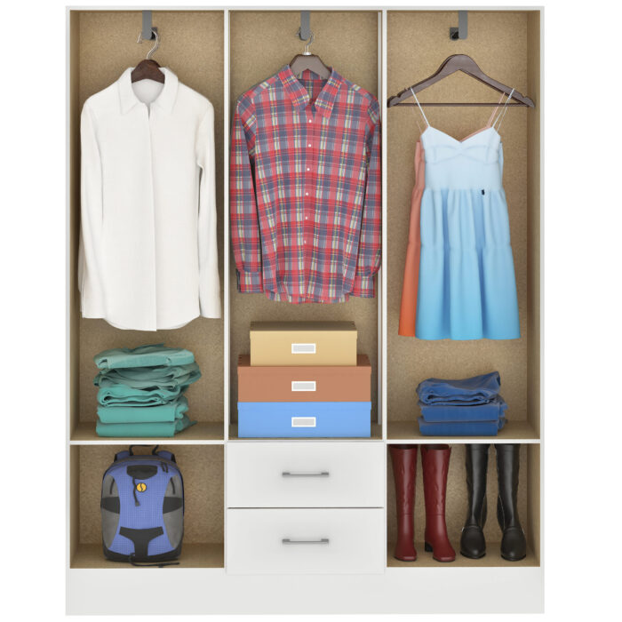 Guarda-Roupa 6 Portas Jamaica 6002 + Cômoda 10 Gavetas Caribe Branco – FELLICCI - Imagem 2
