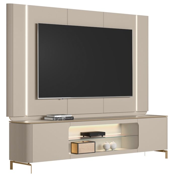 Painel + Rack até 75" Santorini Off White/Tauari Fosco - LINEA BRASIL - Imagem 14