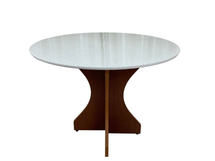 Mesa Redonda Sienna 100 Cinamono/Off White - MINASPLAC - Imagem 3