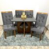 Mesa Madri 120×80 Cinamono/Preto com 4 Cadeiras Sophia/Capri Veludo Cinza Grafite – MINASPLAC + WM DECOR