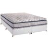 Colchão Queen Blue + Base Box Simples Branco – PAROPAS + BIOSTAR