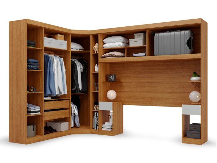 Guarda-Roupa Modular Solteiro/Casal/Queen/King Gênova Plus Freijó/Off White - BATROL MÓVEIS - Imagem 2