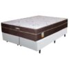 Colchão Queen Lisboa + Base Box Simples Corino Branco – ECOTEC + BIOSTAR