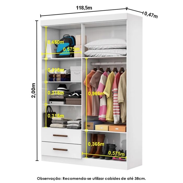 Modulado 4 Portas + Guarda-Roupa 4 Portas Hércules(Sem Espelho)Cinamono – CARIOCA MÓVEIS - Imagem 3