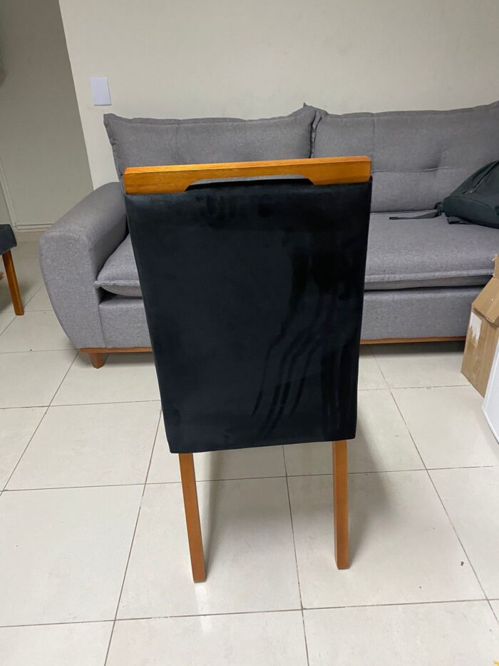 Kit 2 Cadeiras Roma Mel/Veludo Preto – OURO DECOR - Imagem 4