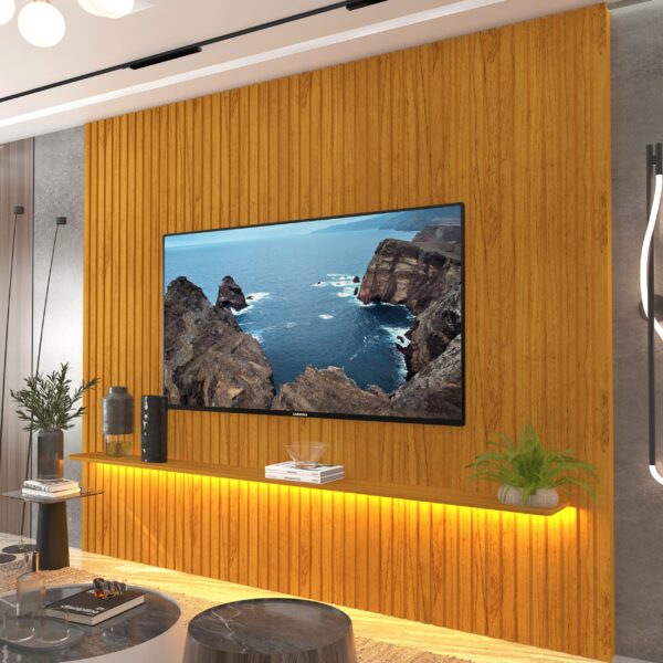 Painel até 85" Nobre Ripado 230 Naturale - GELIUS