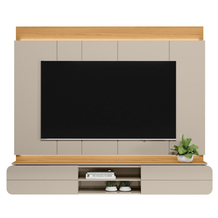 Painel Home até 75" Zurique Tauari/Off White Brilho - LINEA BRASIL - Imagem 9