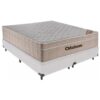 Colchão Queen Airtech Springpocket + Base Box Simples Corino Branco – ORTOBOM + BIOSTAR
