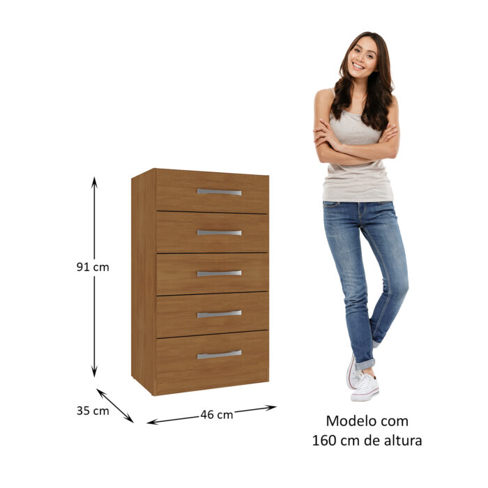 Cômoda 5 Gavetas Savana CO 0523 Cinamono – RODIAL MÓVEIS - Imagem 2