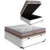 Colchão Casal Classic Ensacadas AG D70 Bege + Base Baú Avalon Branco – ANJOS + AVALON