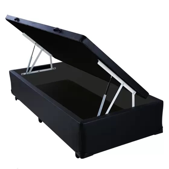 Base Box Solteiro Baú Corino Preto - BIOSTAR