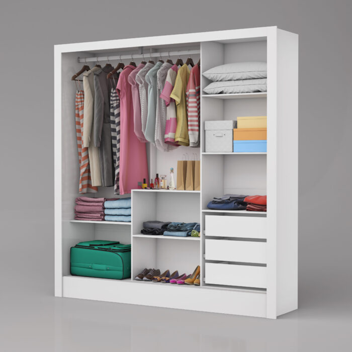 Guarda-Roupa Dubai/Santiago Premium(3 Portas espelhadas) 1,79 m Branco – CARIOCA MÓVEIS - Imagem 2