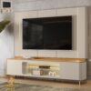 Painel + Rack até 75" Santorini Off White/Tauari Fosco - LINEA BRASIL