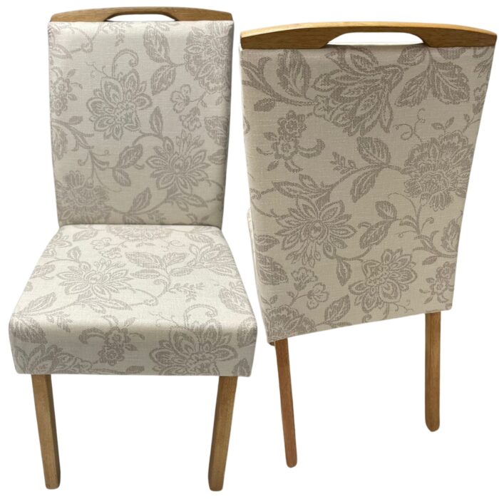 Kit 2 Cadeiras Priscila Imbuia Mel Veludo Bege 224 – AVALON DECOR - Imagem 2