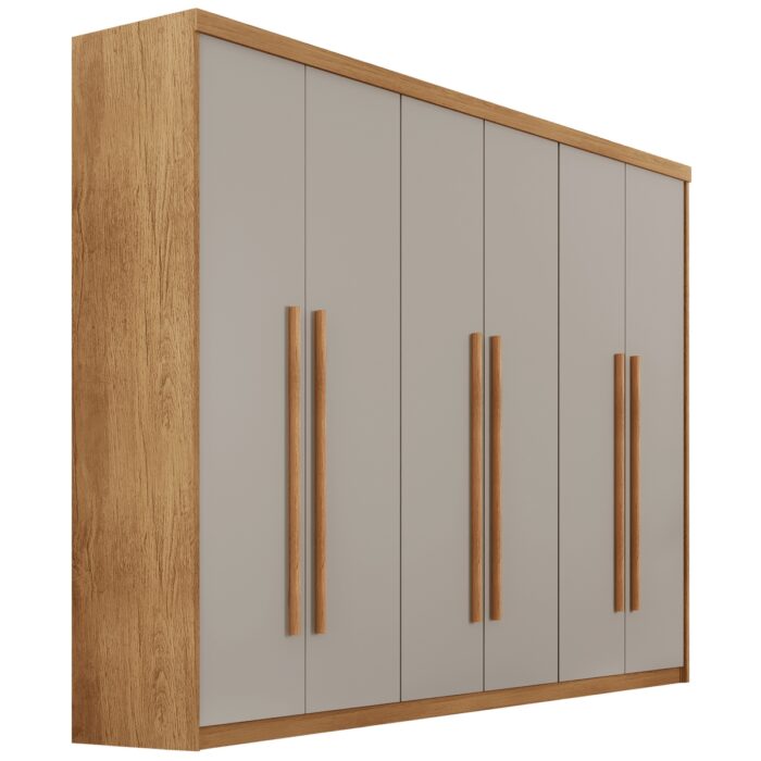 Guarda-Roupa 6 Portas Hawaii 1,80 m Naturale/Off White - RUFATO - Imagem 3