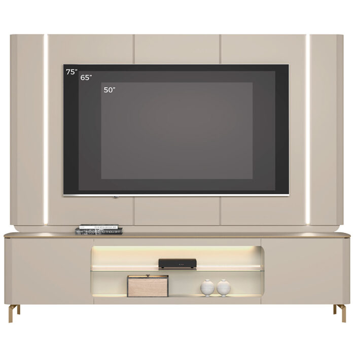 Painel + Rack até 75" Santorini Off White/Tauari Fosco - LINEA BRASIL - Imagem 10