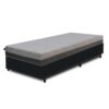 Colchão Solteiro D28/D40 Fit Visco + Base Box Simples Corino Preto – UMAFLEX + BIOSTAR