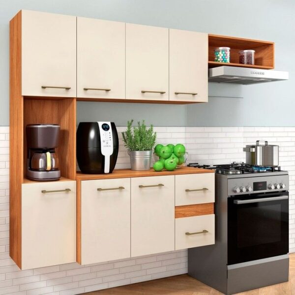 Cozinha Suspensa Mila CM16 1,80 m Cinamomo/Off White - FELLICCI