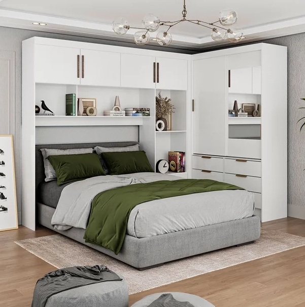Modulado 4 Portas + Guarda-Roupa 2 Portas Sevilha Plus(Com espelho) Branco – CARIOCA MÓVEIS