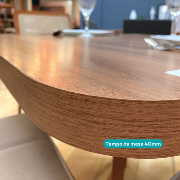 Mesa Átria 1592 Retangular 160 Rosê Cobre/Nogal Freijó - CARRARO MÓVEIS - Imagem 3