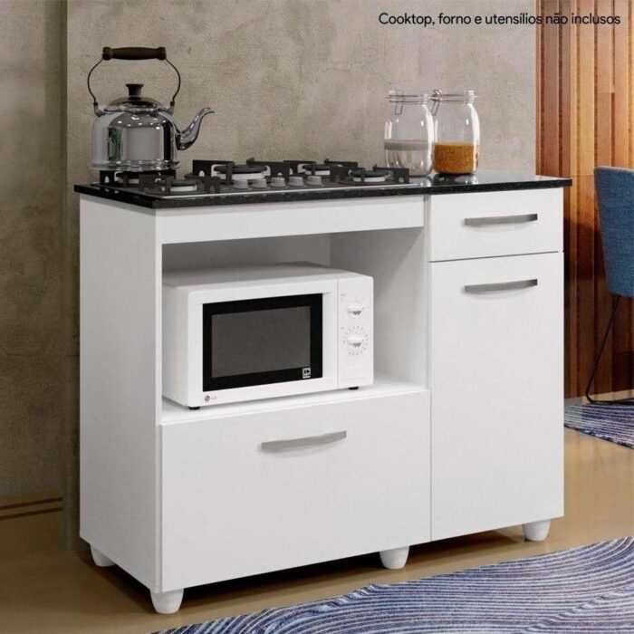 Balcão para Cooktop 5 Bocas Violeta Branco – KAIKI MÓVEIS