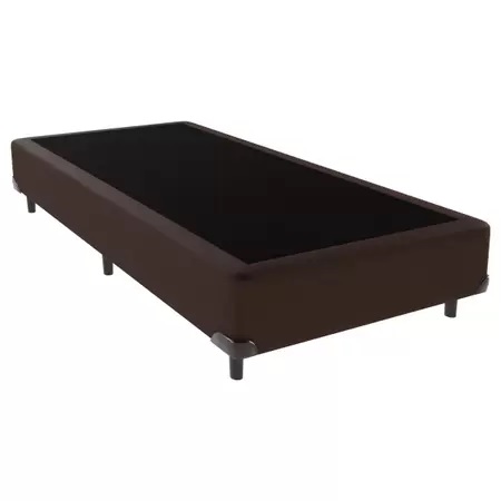 Base Box Solteiro Simples Corino Marrom - BIOSTAR