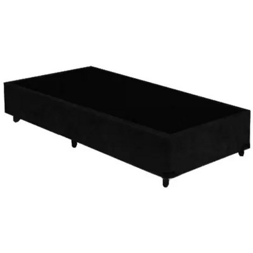 Base Box Solteiro Simples Corino Preto - BIOSTAR