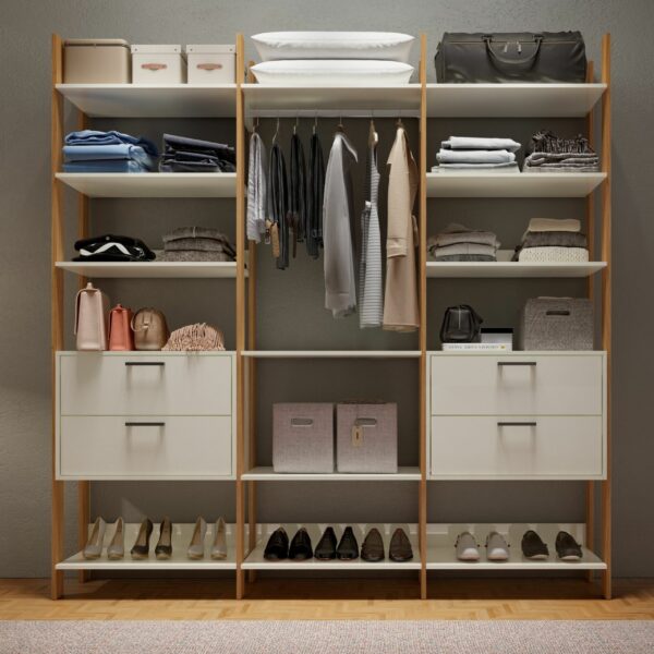 Closet 3 Torres TW404 2,175 m Off White/Freijó - DALLA COSTA
