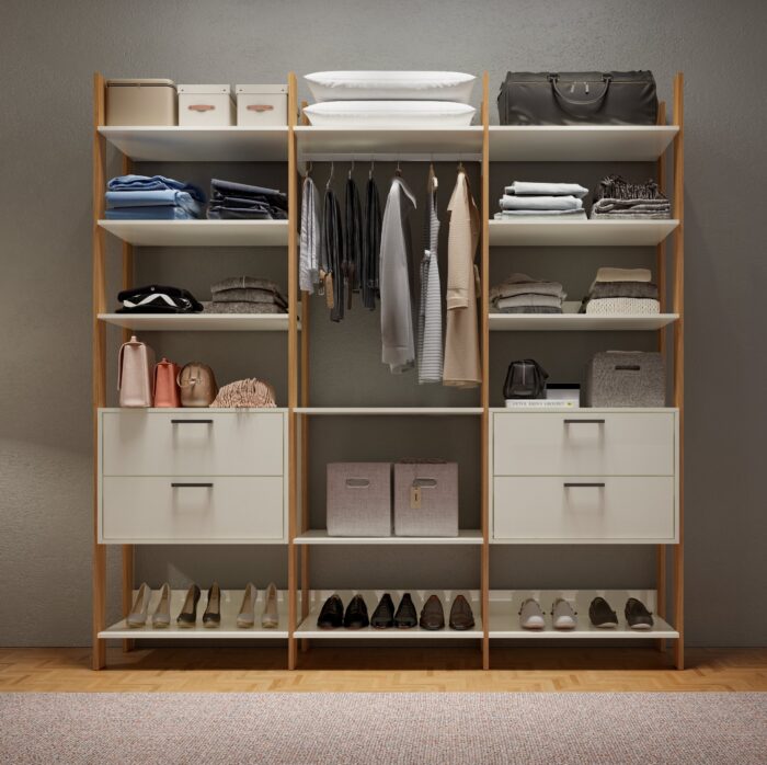 Closet 3 Torres TW404 2,175 m Off White/Freijó - DALLA COSTA - Imagem 2