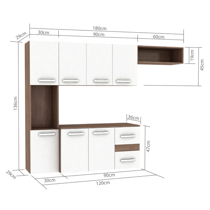 Cozinha Suspensa Mali/Lima CM06 Teka/Branco - FELLICCI - Imagem 4