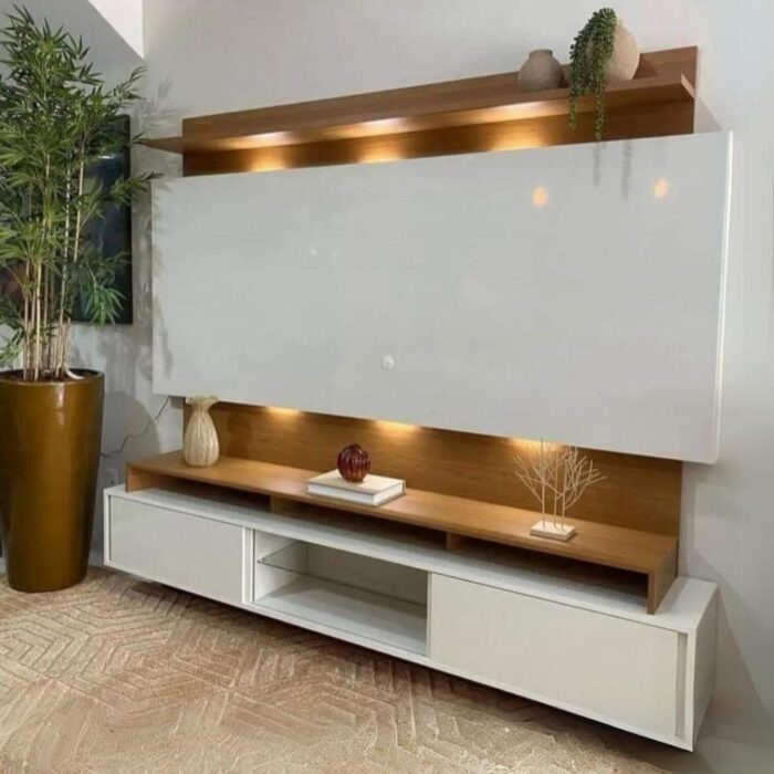Estante Home até 65″ Vera TB113L Off White/Freijó – DALLA COSTA - Imagem 7
