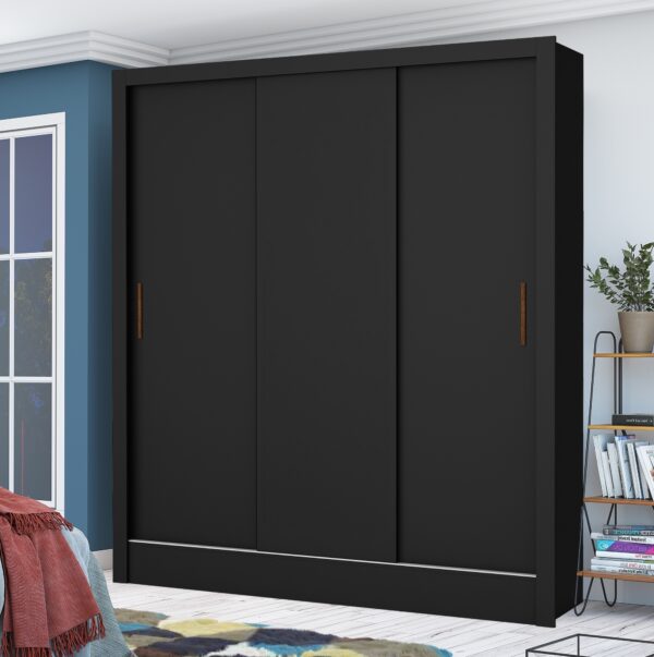 Guarda-Roupa 3 Portas Dubai/Santiago (Sem espelho) 1,79 m Preto - CARIOCA MÓVEIS